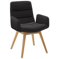 ARMLEHNSTUHL - Naturfarben/Mokka, Design, Holz/Textil (61cm) - Dieter Knoll