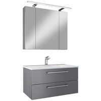 BADEZIMMER 4-teilig  in 82,2 cm  - Chromfarben/Weiß, Basics, Glas/Keramik (82,2cm)