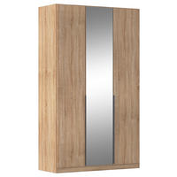 DREHTÜRENSCHRANK Sonoma Eiche  - Grau/Sonoma Eiche, Modern, Holzwerkstoff/Metall (136/229/54cm) - Rauch Möbel
