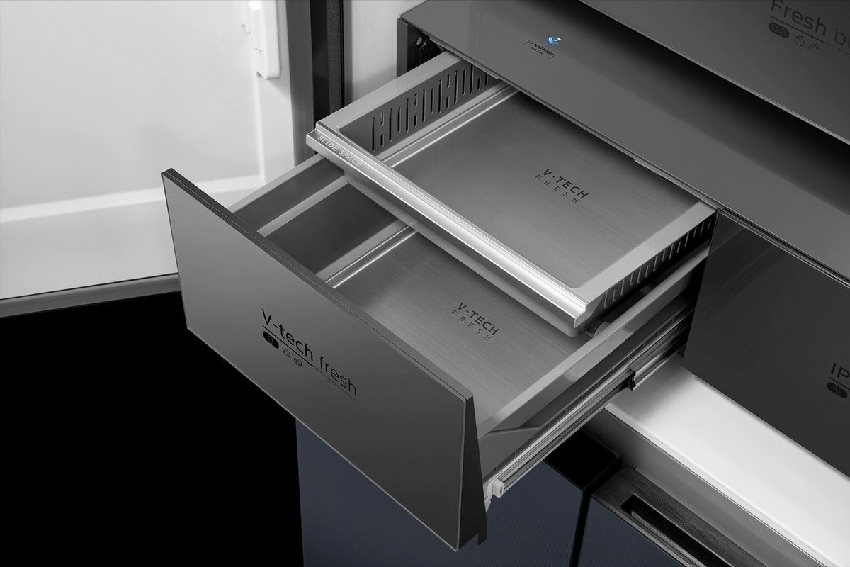 MULTIDÖRR MDRM706BIE70  - svart, Basics, metall/glas (83,3/191/60cm) - Midea