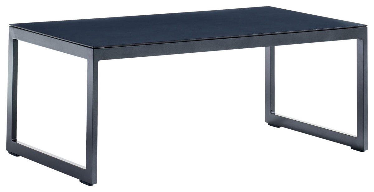 LOUNGETISCH 110/60/44 cm Metall  - Grau, Basics, Glas/Metall (110/60/44cm) - Sieger