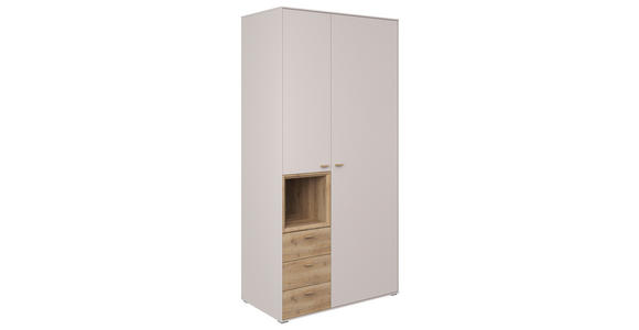 DREHTÜRENSCHRANK 2-türig Eichefarben, Sandfarben  - Sandfarben/Eichefarben, KONVENTIONELL, Holz/Holzwerkstoff (105/214/60cm) - Hom`in