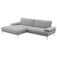 ECKSOFA Hellgrau Webstoff  - Hellgrau/Schwarz, Design, Textil/Metall (184/284cm) - Dieter Knoll