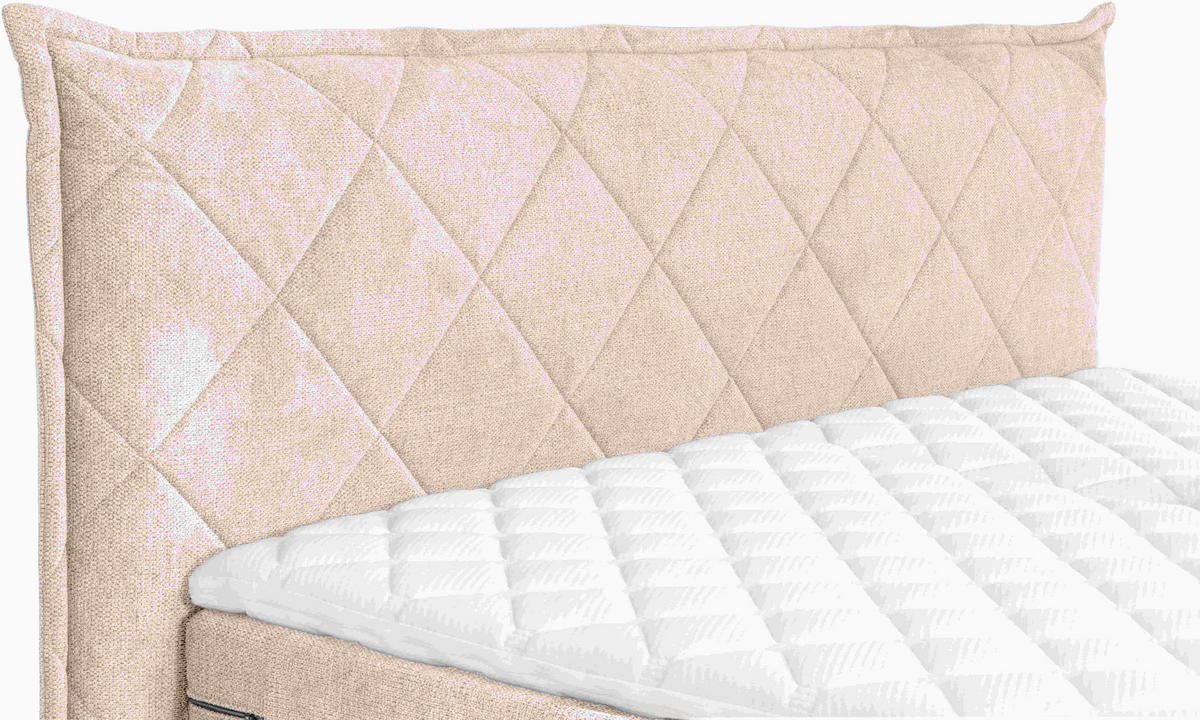 BOXSPRINGBETT 180/200 cm  in Beige  - Beige/Schwarz, Konventionell, Holz/Textil (180/200cm) - Welnova