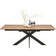 ESSTISCH in Holz, Metall 200-285/100/75 cm  - Nussbaumfarben/Schwarz, Natur, Holz/Metall (200-285/100/75cm) - Linea Natura