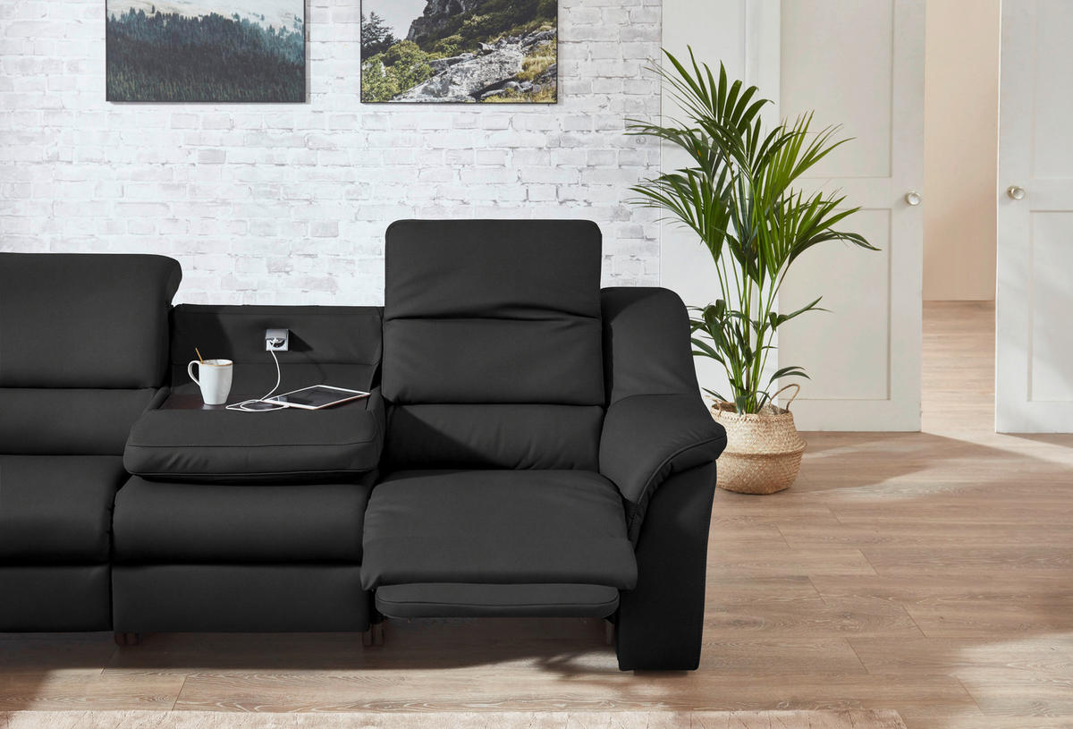 ECKSOFA  in Echtleder Anthrazit  260/324 cm  - Anthrazit/Schwarz, KONVENTIONELL, Leder/Kunststoff (260/324cm) - Cantus
