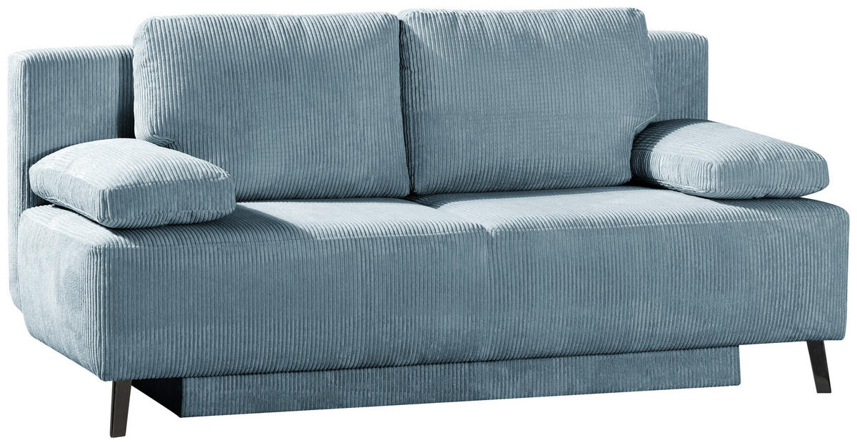 SCHLAFSOFA in Cord Türkis  - Türkis/Schwarz, MODERN, Textil/Metall (197/92/88cm) - Novel