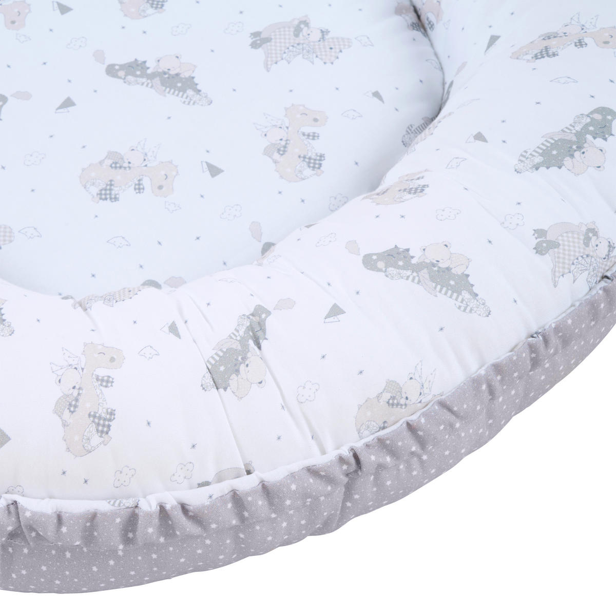 KUSCHELNEST Kleiner Drache    - Grau, Basics, Textil (85/55/12cm) - Patinio