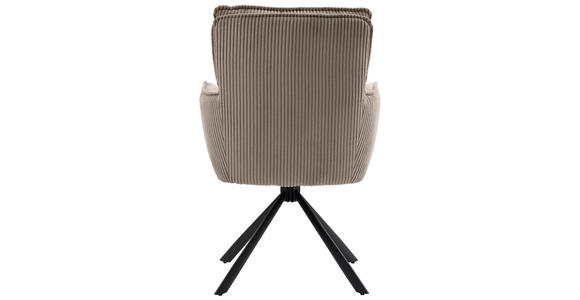 ARMLEHNSTUHL  Stoffauswahl, Sitzfläche 180° drehbar Cord  - Hellgrau/Schwarz, Design, Textil/Metall (62/95/67cm) - Novel