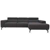 ECKSOFA Braun, Schwarz Webstoff  - Schwarz/Braun, Design, Textil/Metall (292/175cm) - MID.YOU