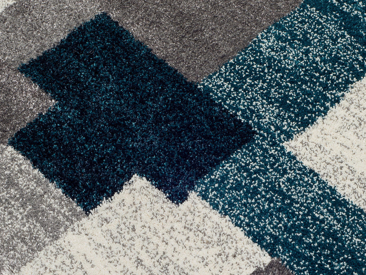 WEBTEPPICH 120/170 cm Astor Grid Grau, Petrol  - Petrol/Grau, KONVENTIONELL, Textil (120/170cm) - Novel