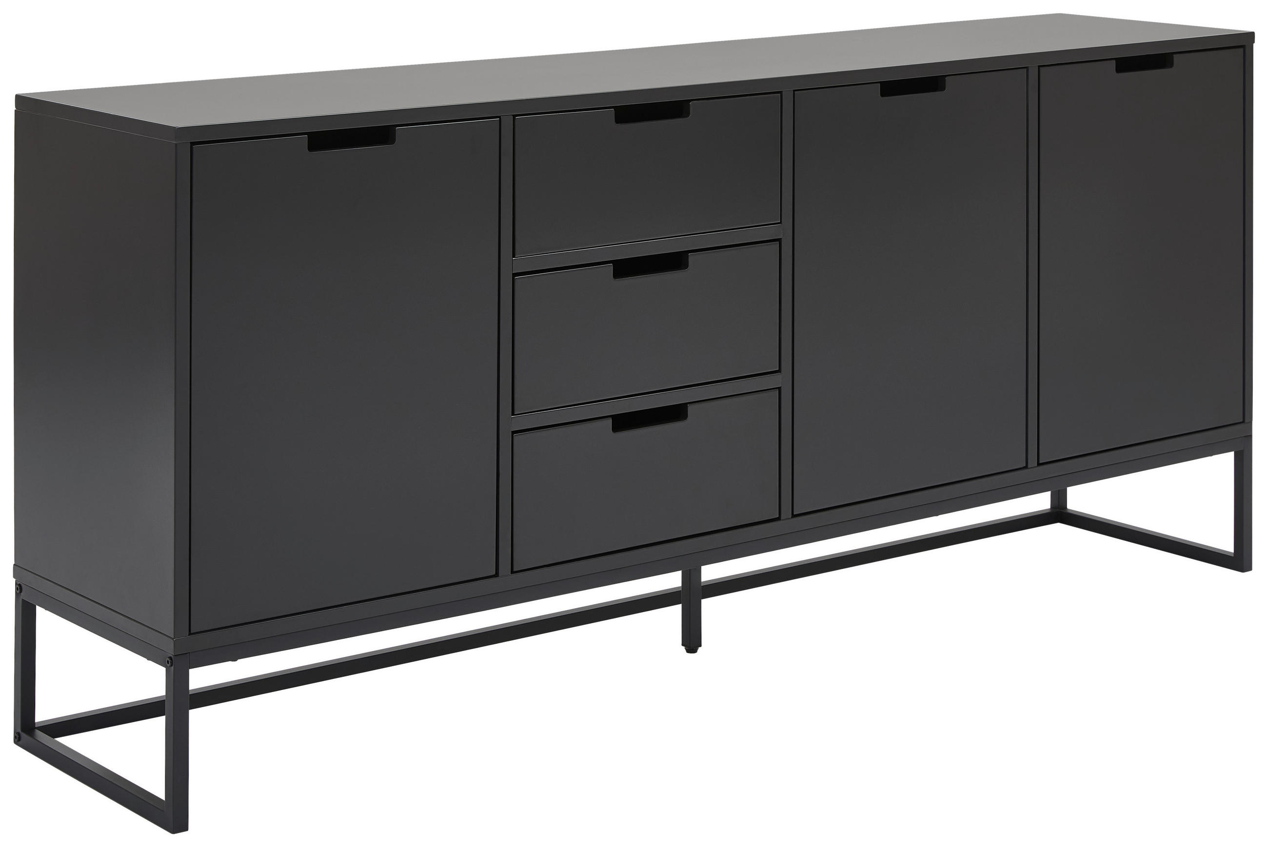 SIDEBOARD in 180/79/40 cm - Anthrazit/Schwarz, Design, Holzwerkstoff/Metall (180/79/40cm) - Novel