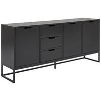 KOMODA, črna, antracit  - črna/antracit, Design, kovina/leseni material (180/79/40cm) - MID.YOU