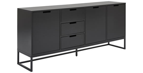 SIDEBOARD in 180/79/40 cm - Anthrazit/Schwarz, Design, Holzwerkstoff/Metall (180/79/40cm) - Novel