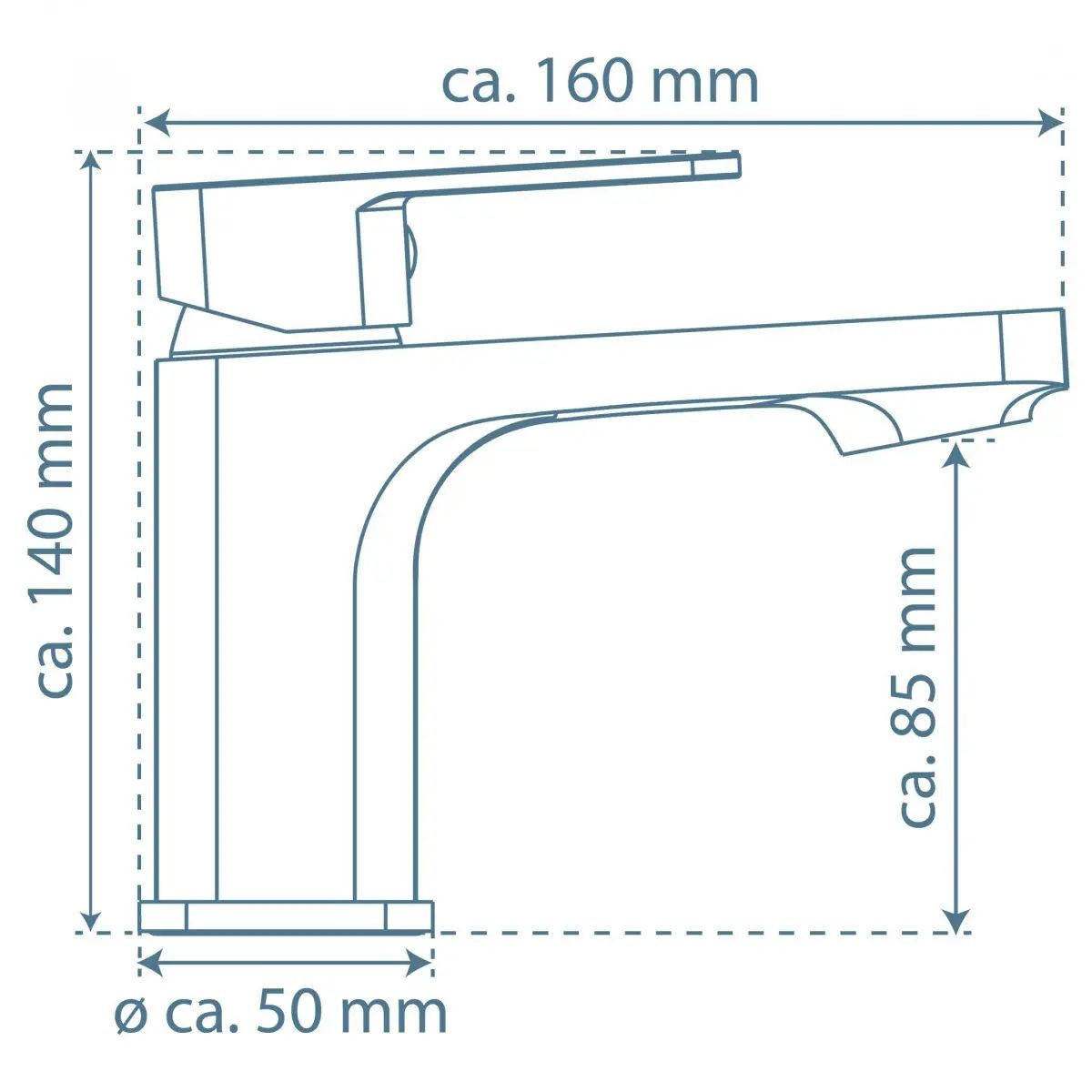 WASCHTISCHARMATUR MADAGASKAR  - Chromfarben/Schwarz, Basics, Metall (5,5/16/16cm) - Schütte