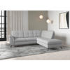 ECKSOFA in Flachgewebe Hellgrau  - Hellgrau/Schwarz, Modern, Textil/Metall (244/212cm) - Sit & More