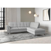 ECKSOFA in Flachgewebe Hellgrau  244/212 cm  - Hellgrau/Schwarz, MODERN, Textil/Metall (244/212cm) - Sit & More