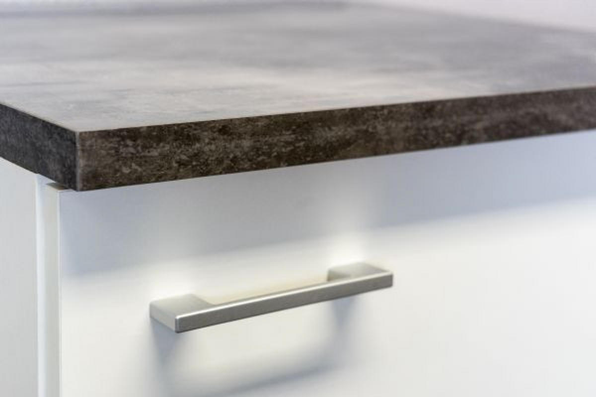 ECKKÜCHE 280/170 cm  in Weiß  - Graubraun/Alufarben, KONVENTIONELL, Holzwerkstoff/Kunststoff (280/170cm) - FlexWell