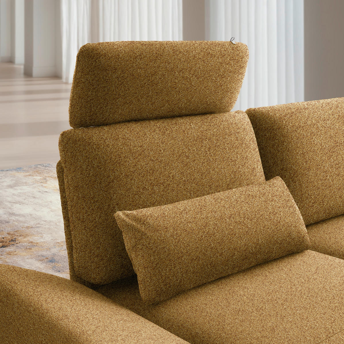 ECKSOFA  in Flachgewebe Currygelb  155/234 cm  - Currygelb/Schwarz, Design, Textil/Metall (155/234cm) - Dieter Knoll