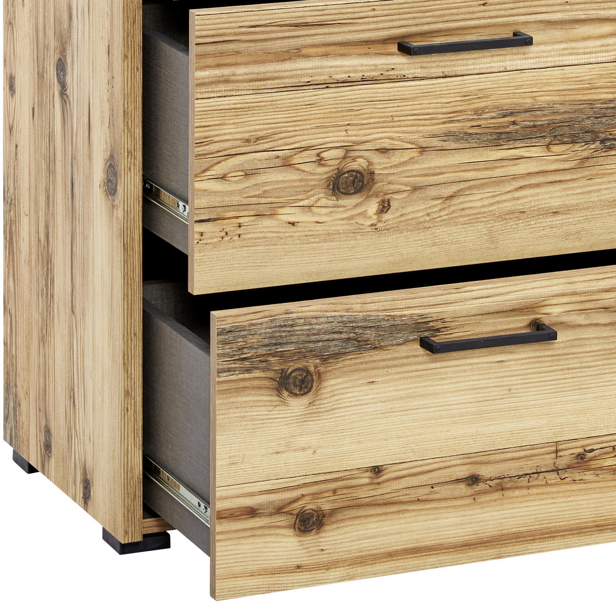 KOMMODE  in 120/89,4/38 cm  - Fichtefarben/Schwarz, MODERN, Holzwerkstoff/Kunststoff (120/89,4/38cm) - Livetastic