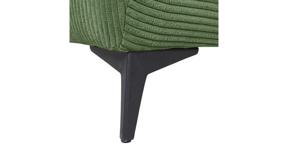 ECKSOFA in Cord Olivgrün  311/176 cm  - Schwarz/Olivgrün, KONVENTIONELL, Textil/Metall (311/176cm) - Carryhome