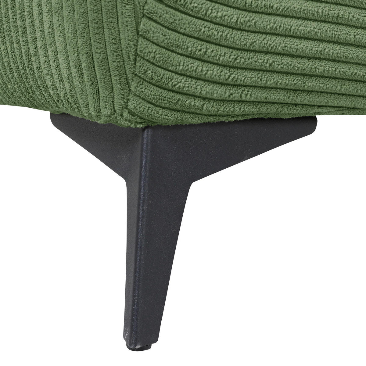 ECKSOFA in Cord Olivgrün  - Schwarz/Olivgrün, Konventionell, Textil/Metall (311/176cm) - Carryhome