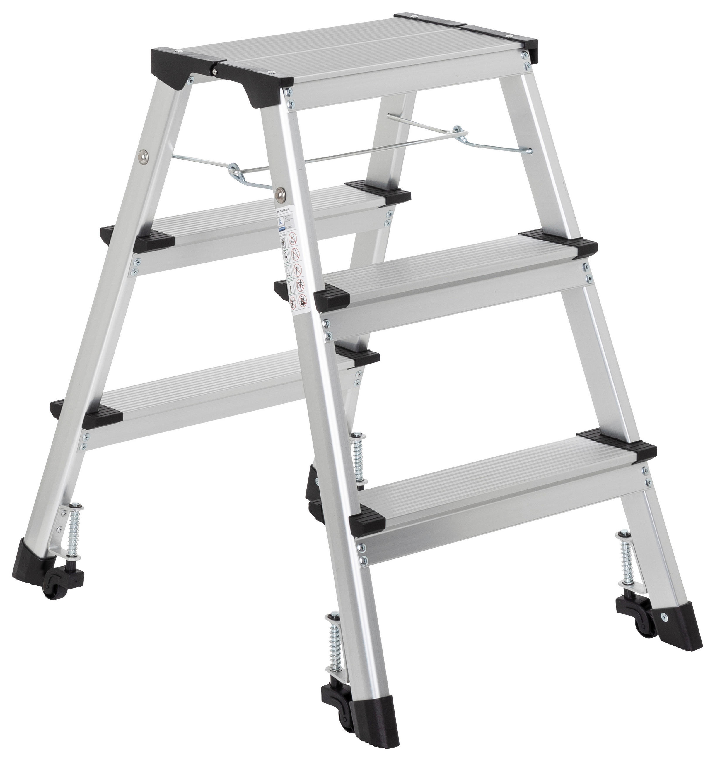 KLAPPTRITTLEITER - Alufarben, Basics, Metall (43/67/21cm) - MID.YOU