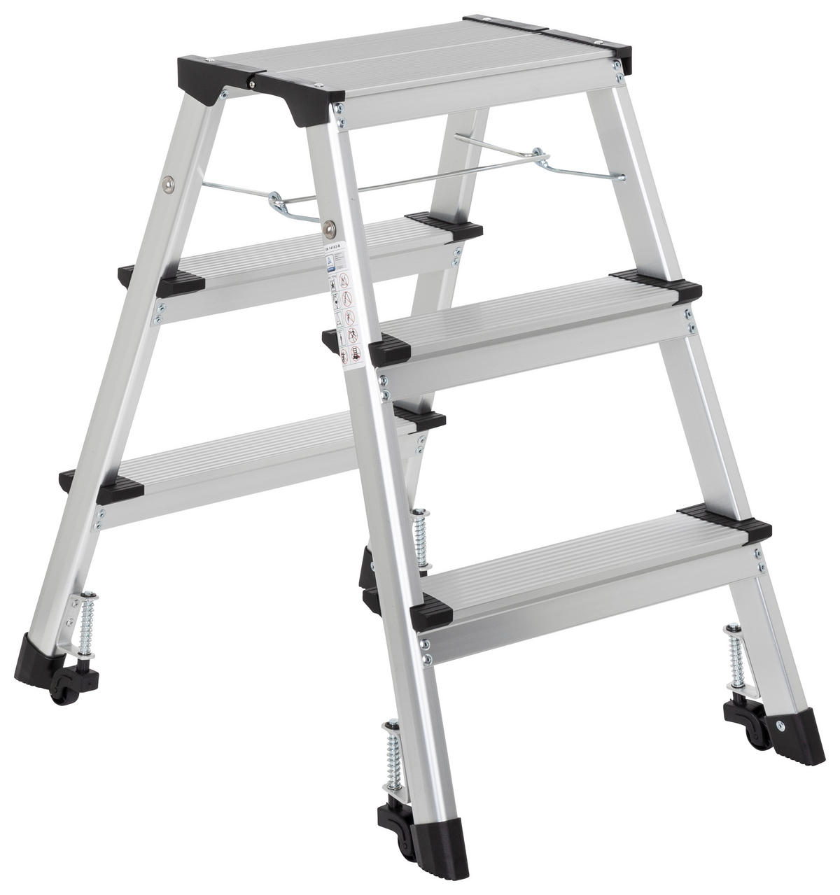 KLAPPTRITTLEITER - Alufarben, Basics, Metall (43/67/21cm) - MID.YOU