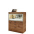BARELEMENT Balkeneiche furniert lackiert Eichefarben, Weiß - Eichefarben/Silberfarben, Design, Glas/Holz (106/128/52cm) - Ambiente by Hülsta
