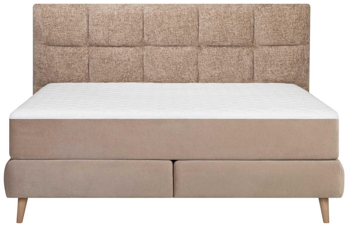 BOXSPRINGBETT 180/200 cm  in Beige  - Beige/Naturfarben, KONVENTIONELL, Holz/Textil (180/200cm) - Welnova