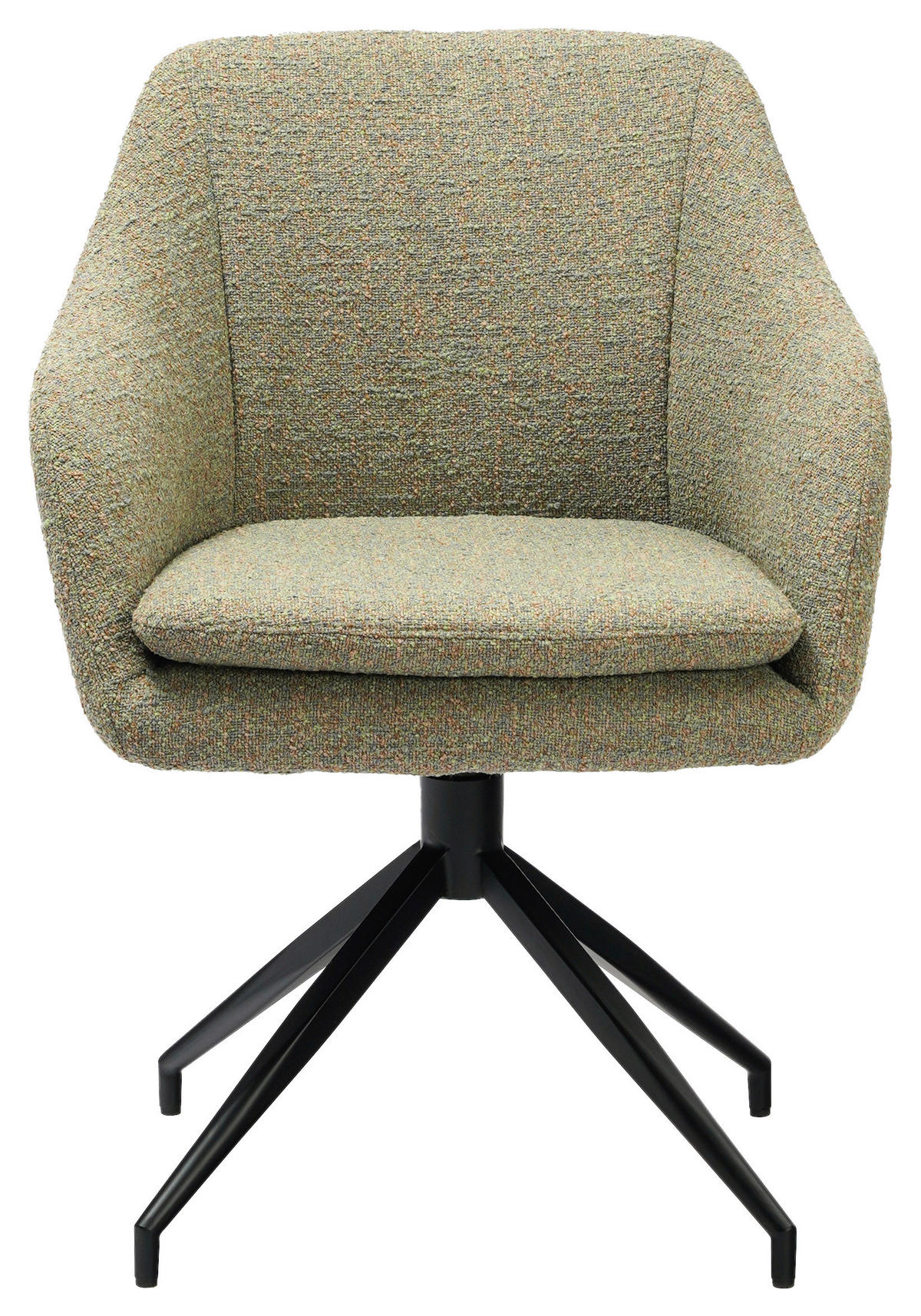 ARMLEHNSTUHL  in Eisen Webstoff  - Schwarz/Grün, Design, Textil/Metall (61/83/61.5cm) - Cassando
