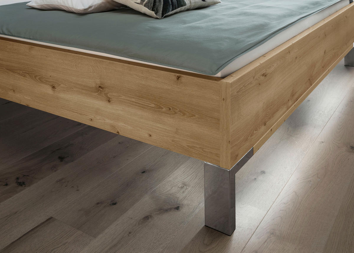 BETT 200/200 cm  in Eiche Bianco   - Eiche Bianco, Konventionell, Holzwerkstoff/Metall (200/200cm) - Venda