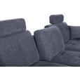 ECKSOFA in Mikrofaser Blau  - Chromfarben/Blau, MODERN, Kunststoff/Textil (276/193cm) - Hom`in