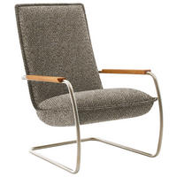 SESSEL in Flachgewebe Grün  - Edelstahlfarben/Eichefarben, Design, Holz/Textil (76/105/87cm) - Koinor