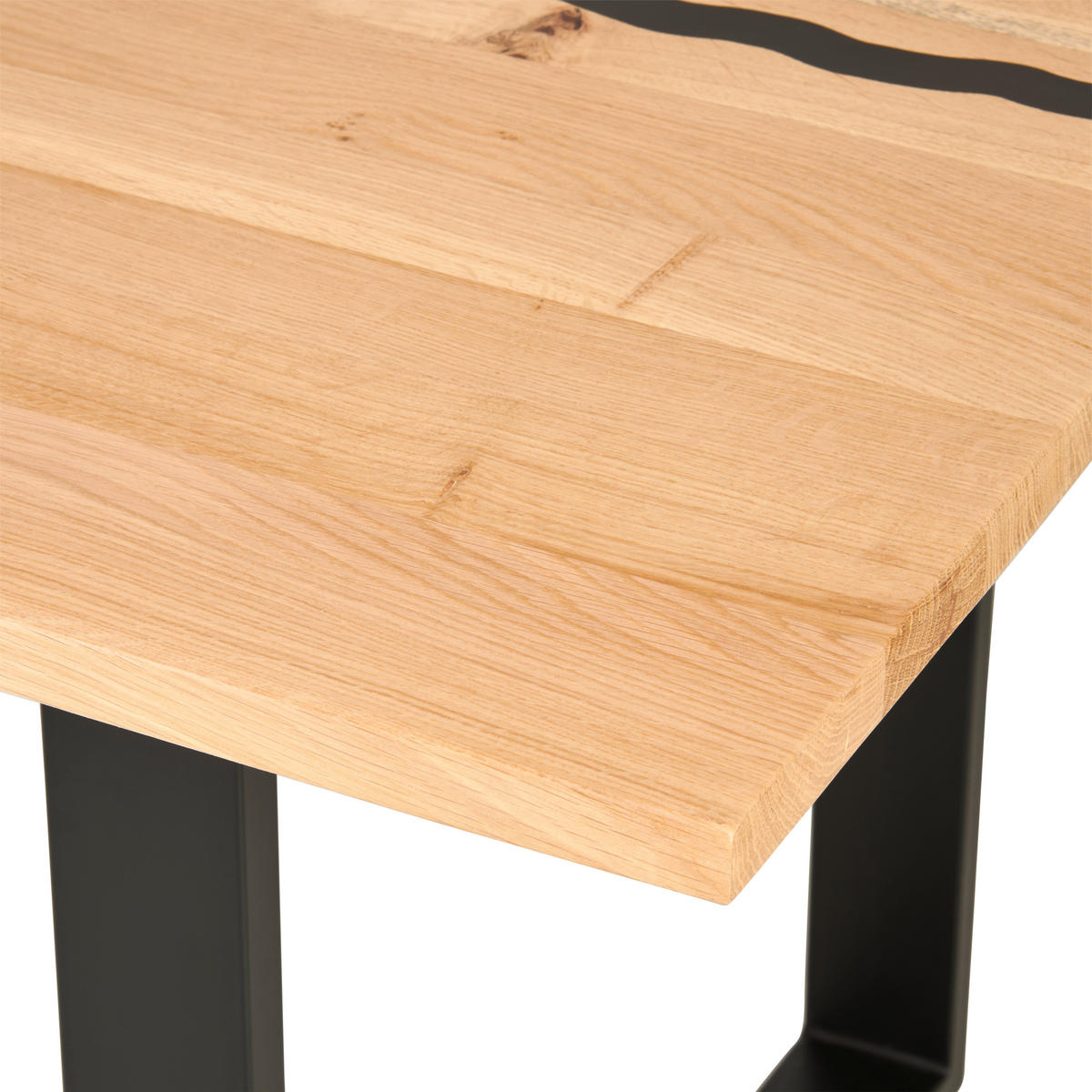 ESSTISCH in Holz, Metall   - Schwarz/Naturfarben, Design, Holz/Metall (200/76/100cm) - MID.YOU