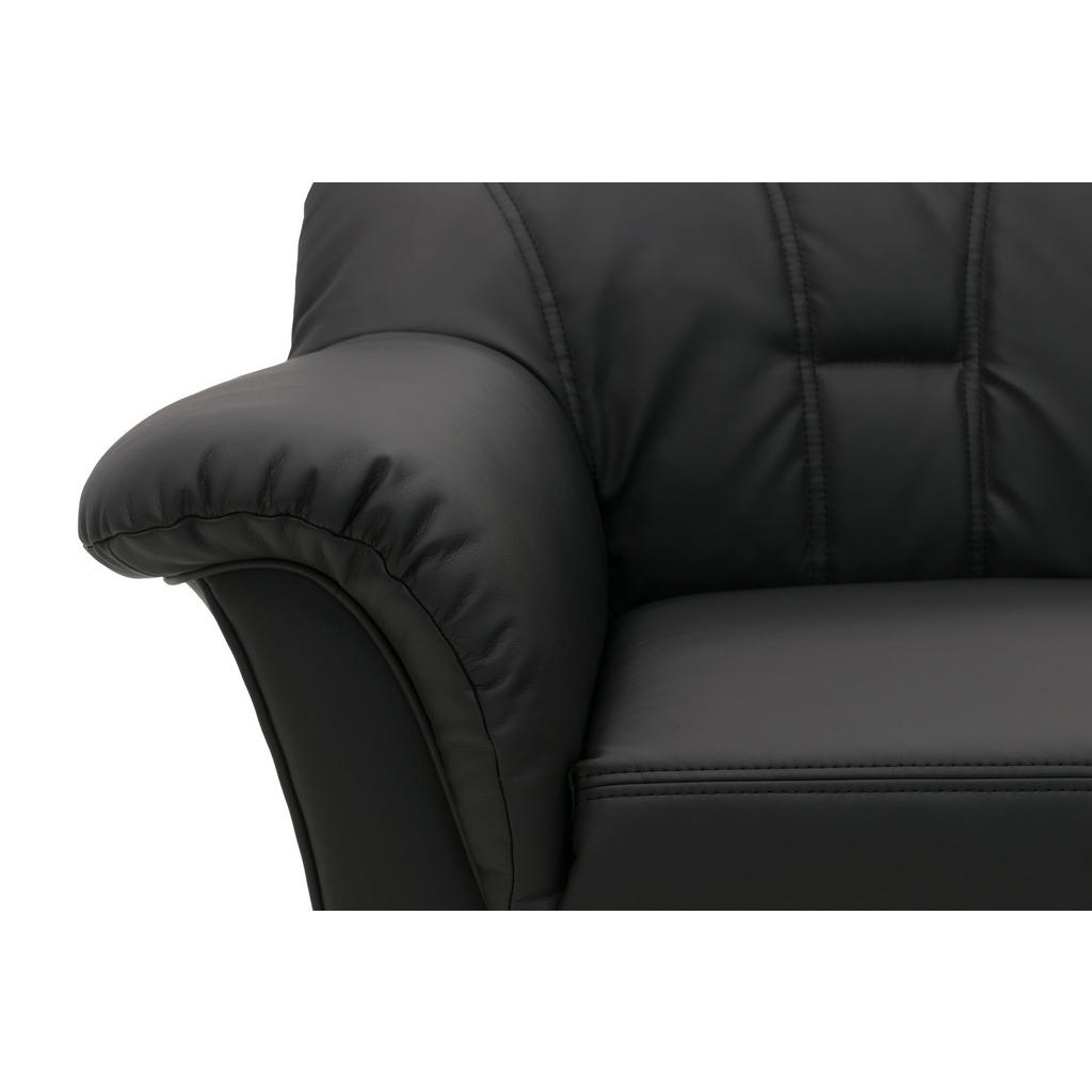 Thumbnail - Mid.you Ecksofa, Schwarz, Textil, Uni, 4-Sitzer, Ottomane rechts, L-Form, 243x180 cm, Made in EU, FSC Mix, Rücken echt, ...