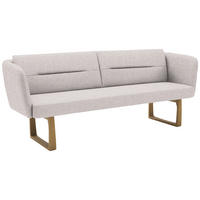 SITZBANK 224/91/69 cm Flachgewebe Hellgrau massiv Holz  - Eichefarben/Hellgrau, Design, Holz/Textil (224/91/69cm) - Valnatura