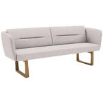 SITZBANK 224/91/69 cm Flachgewebe Hellgrau massiv Holz  - Eichefarben/Hellgrau, Design, Holz/Textil (224/91/69cm) - Valnatura