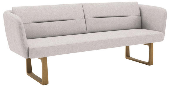 SITZBANK 224/91/69 cm Flachgewebe Hellgrau massiv Holz  - Eichefarben/Hellgrau, Design, Holz/Textil (224/91/69cm) - Valnatura
