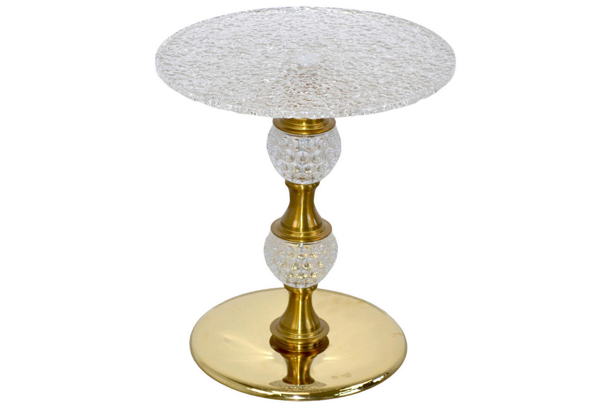 BEISTELLTISCH 45/45/50 cm Chromfarben, Goldfarben rund  - Chromfarben/Goldfarben, Design, Glas/Metall (45/45/50cm) - MID.YOU