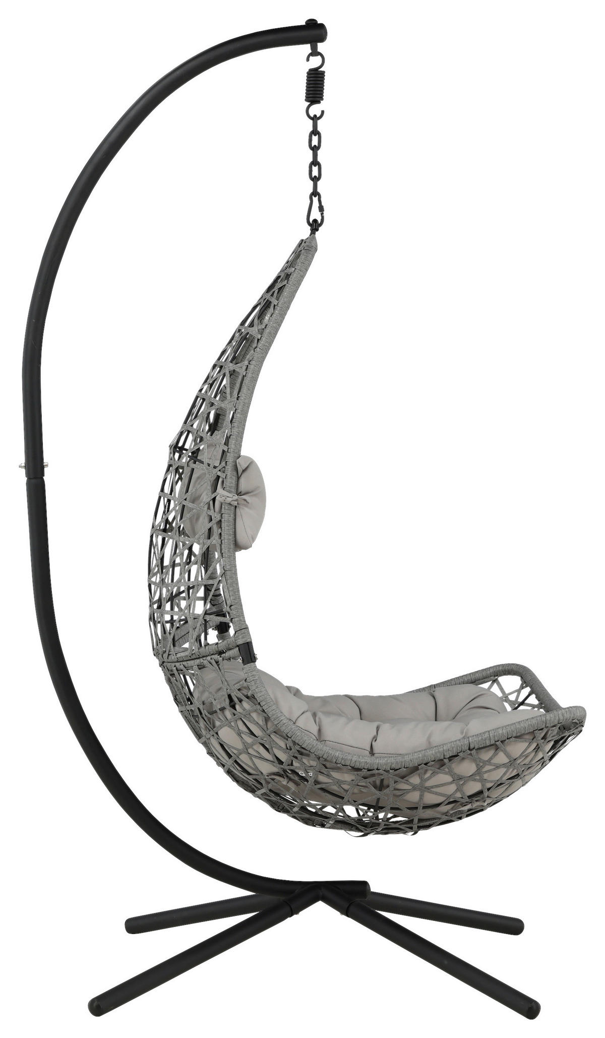 HÄNGFÅTÖLJ   132/205/130 cm  - grå/svart, Klassisk, plast (132/205/130cm) - Gardenson