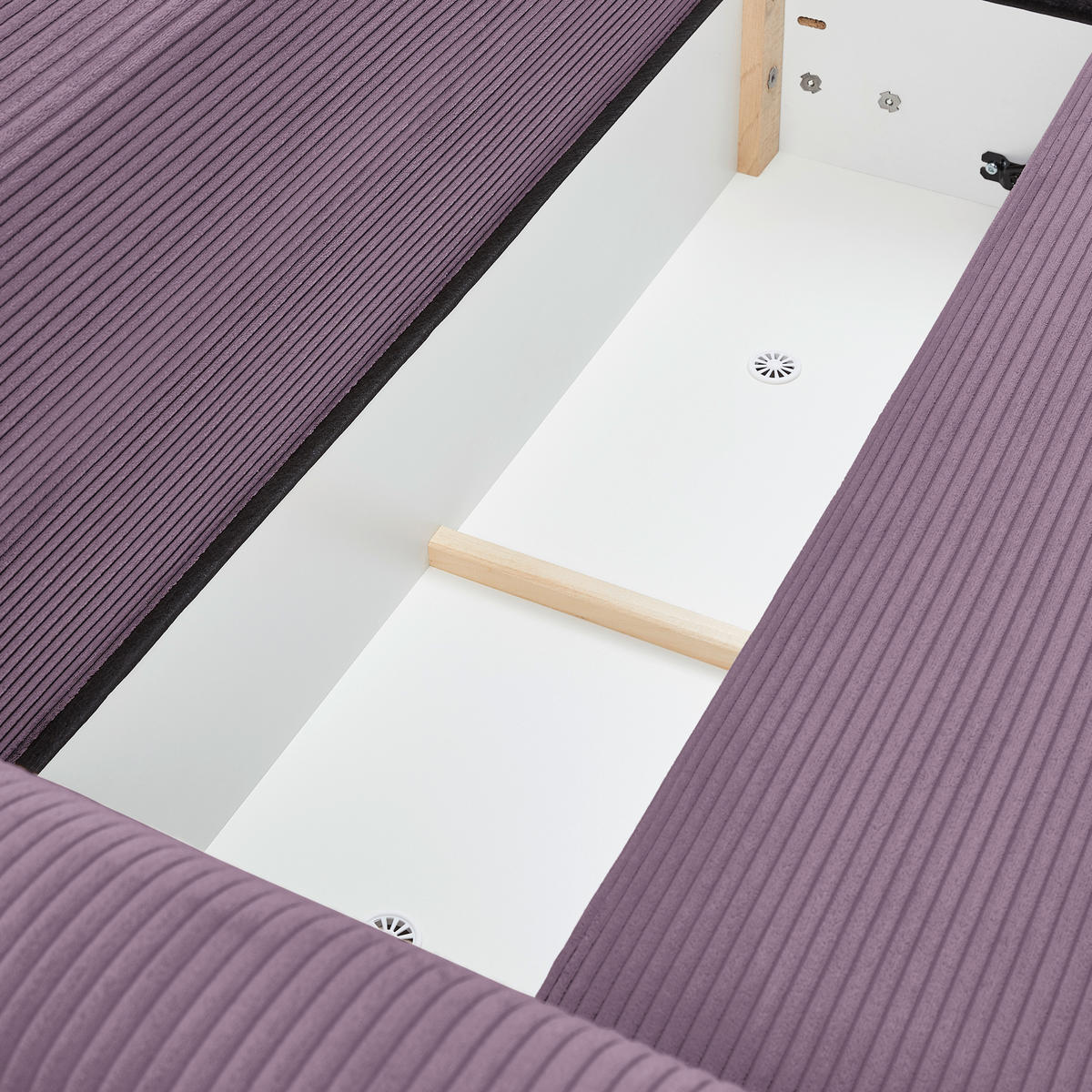 CANAPÉ D'ANGLE in Cord Violett  - Violett/Schwarz, Konventionell, Holz/Textil (267/181cm) - Carryhome
