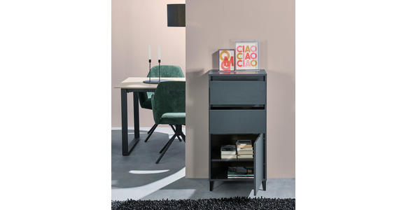 KOMMODE  in 50/103/38 cm  - Anthrazit/Schwarz, KONVENTIONELL, Holzwerkstoff/Metall (50/103/38cm) - Carryhome