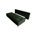 SCHLAFSOFA  mit Liegefunktion, Schlafen auf Sitzhöhe, Rücken echt Chenille Dunkelgrün  - Dunkelgrün/Schwarz, KONVENTIONELL, Textil/Metall (203/94/96cm) - Carryhome