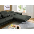 ECKSOFA in Echtleder Dunkelgrün  - Dunkelgrün/Schwarz, Design, Leder/Metall (332/193cm) - Dieter Knoll