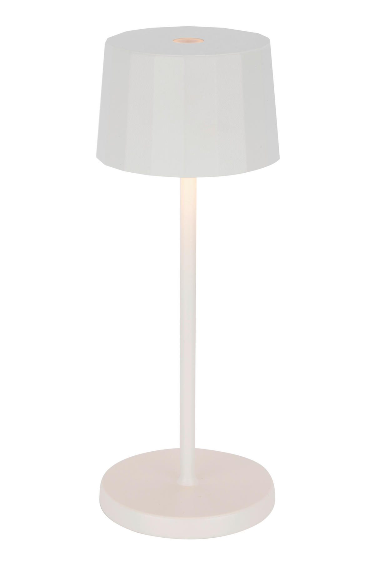 AKKU-TISCHLEUCHTE 7,5/20 cm  - Weiß, Design, Kunststoff/Metall (7,5/20cm) - Dieter Knoll