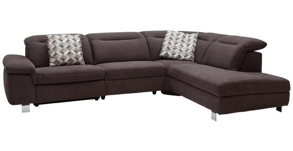 WOHNLANDSCHAFT in Textil Braun - Chromfarben/Braun, Design, Textil/Metall (305/231cm) - Dieter Knoll