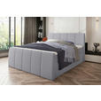 BOXSPRINGBETT 180/200 cm  in Hellgrau  - Hellgrau/Schwarz, KONVENTIONELL, Kunststoff/Textil (180/200cm) - Carryhome