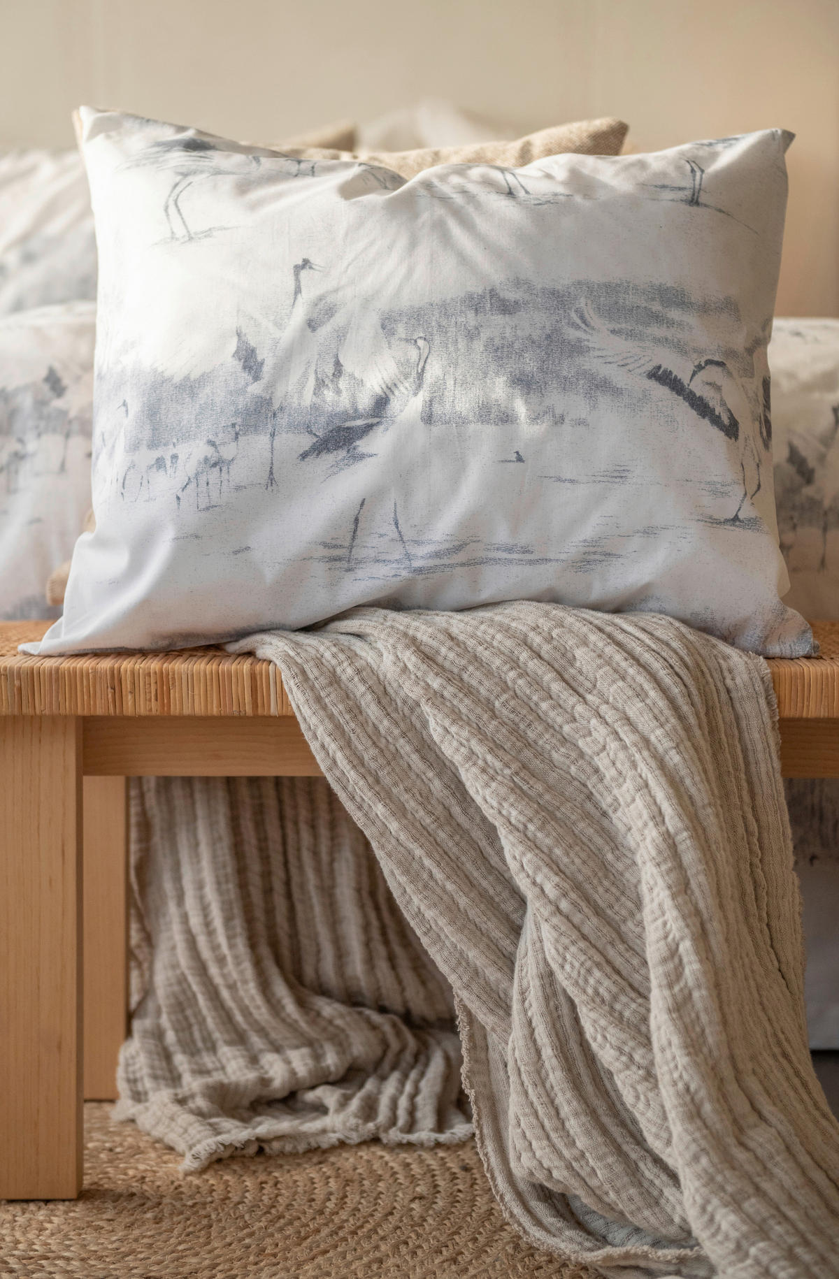 PÅSLAKANSET 150/200 cm  - vit/ljusblå, Basics, textil (150/200cm) - Best Price