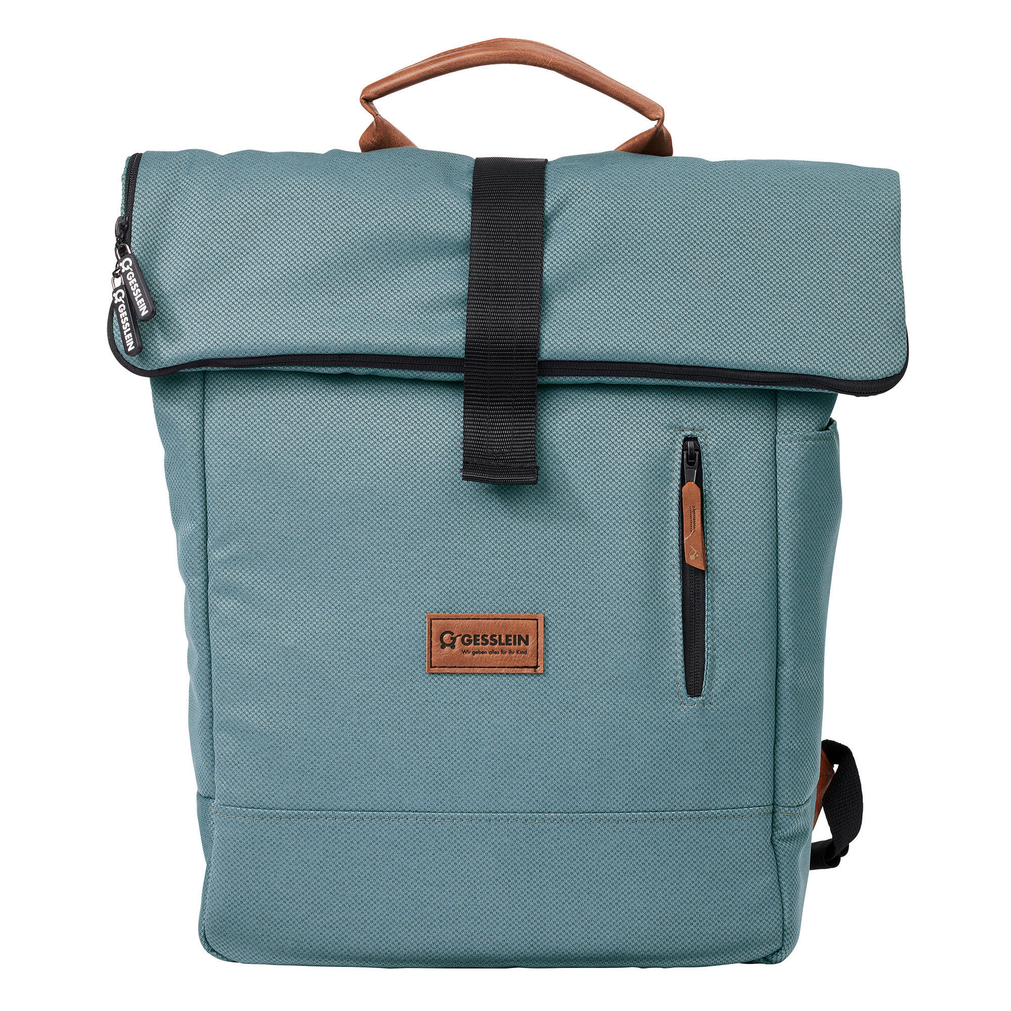 WICKELRUCKSACK N° 6 Petrol/Tabak  - Petrol/Braun, Basics, Textil (31/45/12cm) - Gesslein